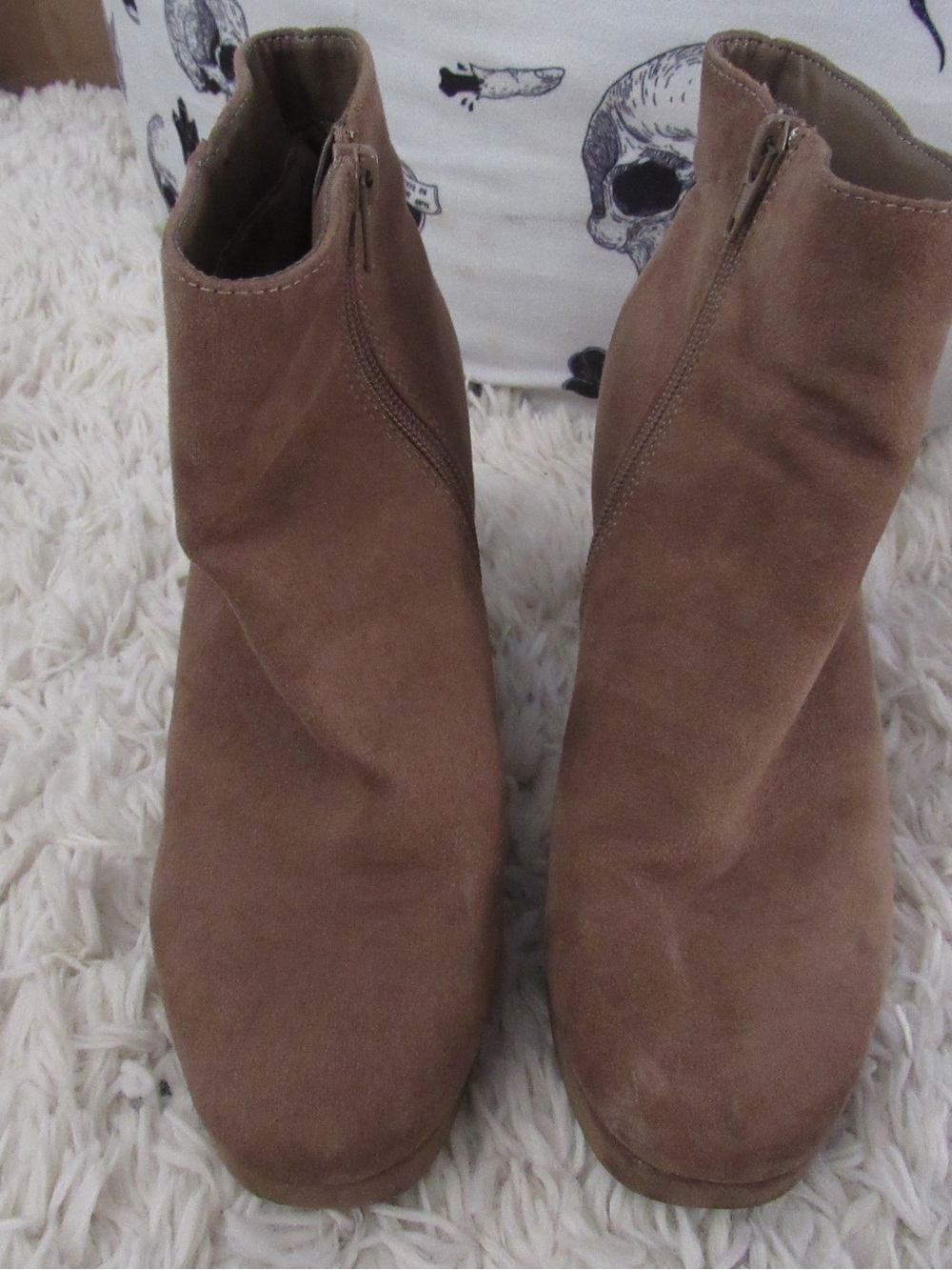 Windsor Taupe Suede Ankle Heel Boots